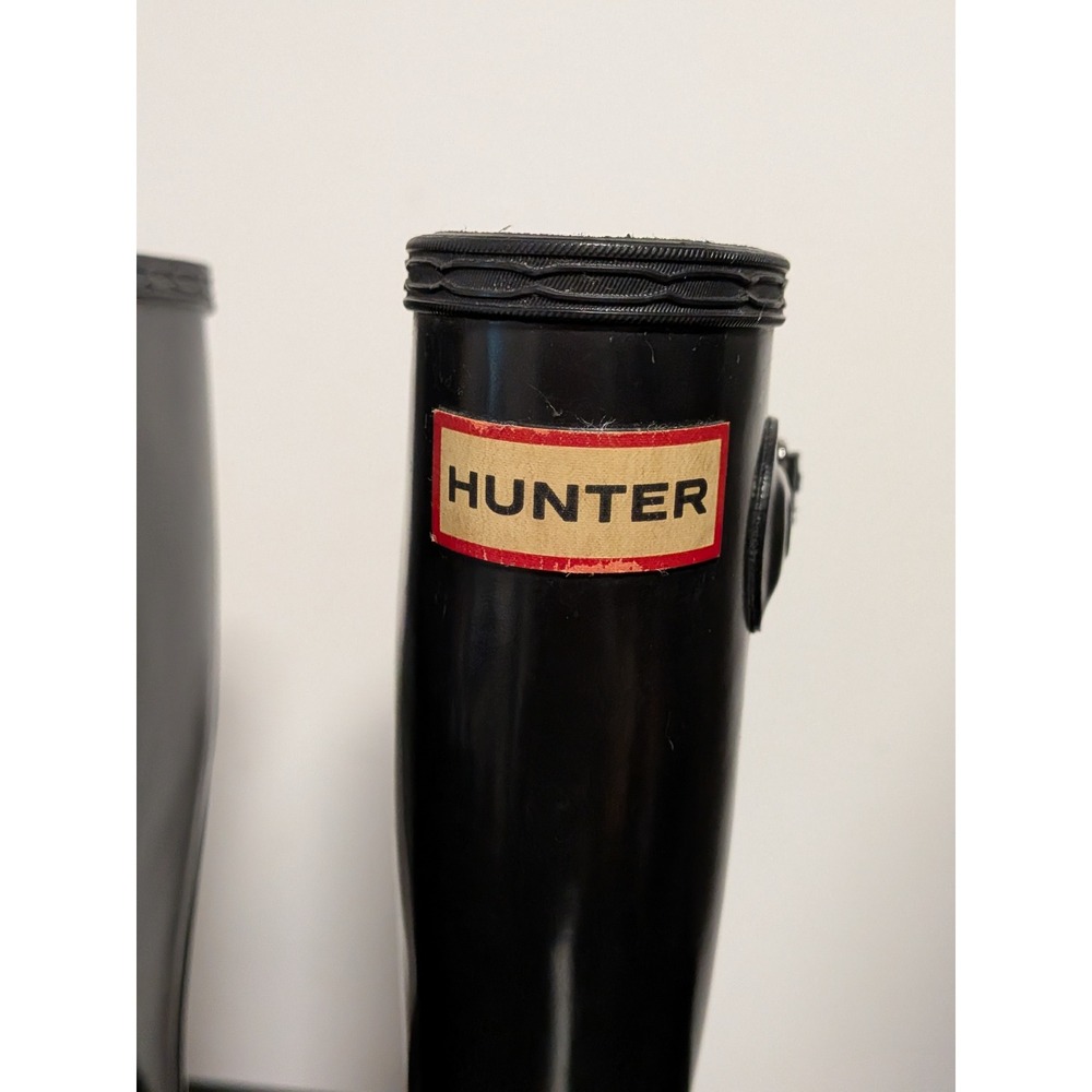 Hunter Original Kids Gloss Black Rain Boots US 3B 4G EU 34 Waterproof - Picture 7 of 13